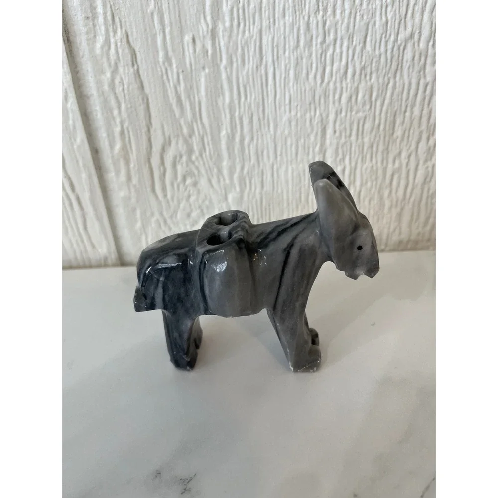 Marble Donkey Figurine Statue Carved Animal‎ Decor